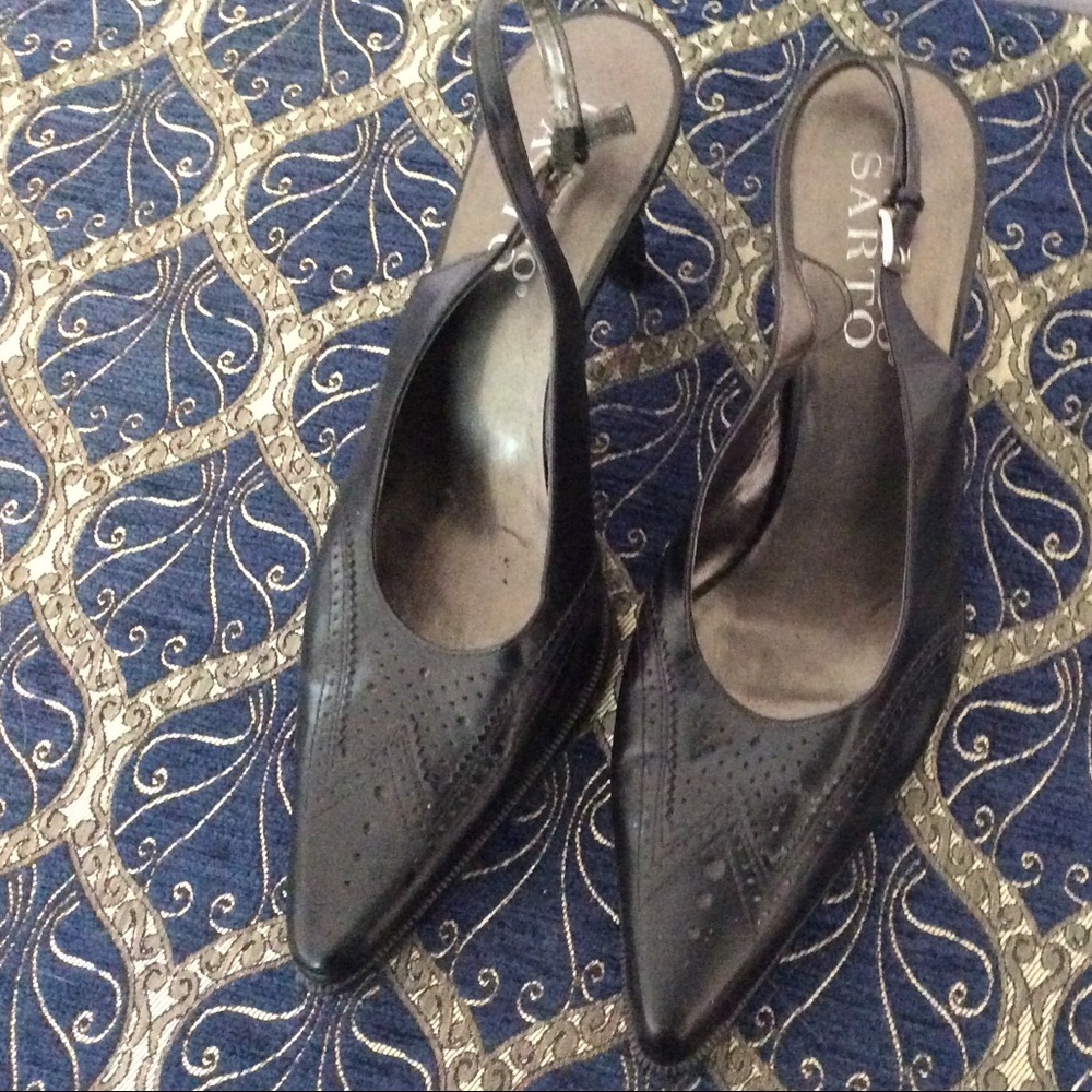 Franco Sarto black slingback heels